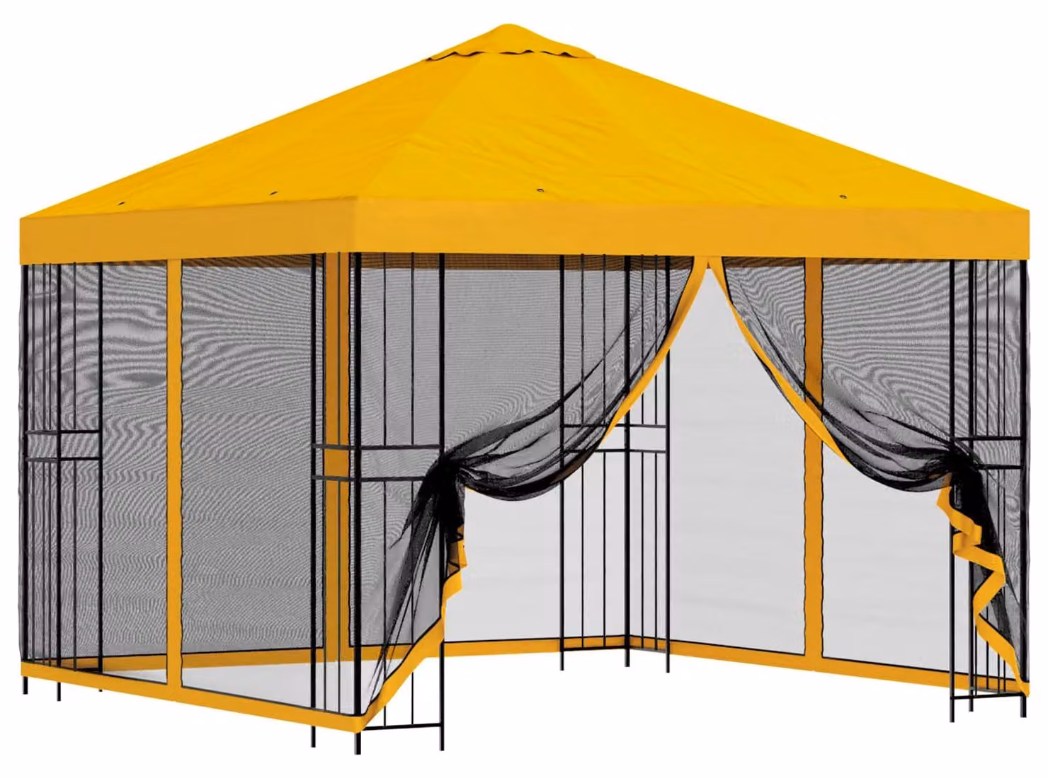Gazebo da giardino con pareti laterali 3 x 3 m Giallo