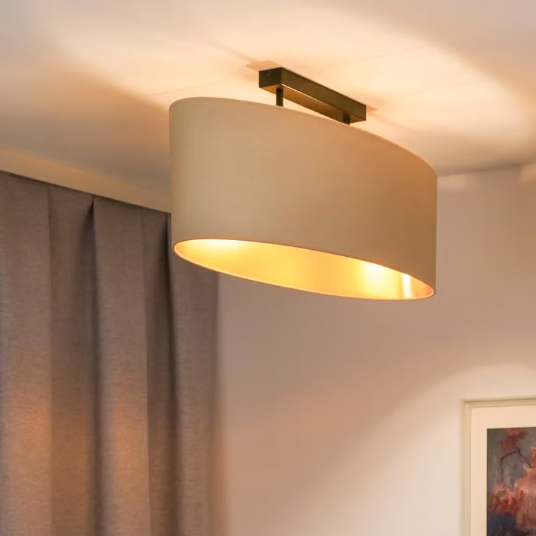 Plafoniera soffitto Idun Duolla, dimmerabile, Crema / Ambra, Soggiorno / Sala da pranzo, Moderno, Plafoniera