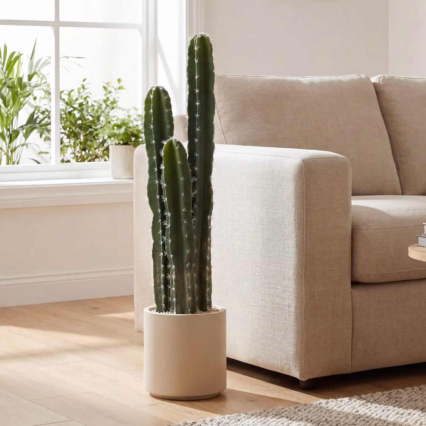Pianta artificiale Cactus grande HOMCOM verde con vaso, aspetto realistico, Altezza: 95 cm – 2