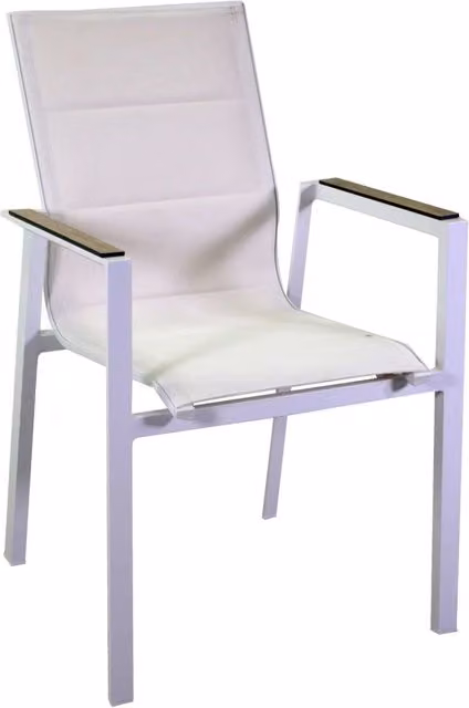 Sedia da Giardino 56x66xh90 cm in Alluminio e Texilene Riverside Bianco