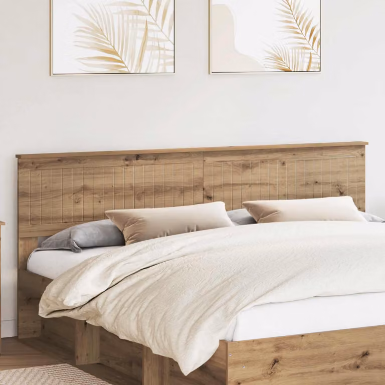 Testiera per letto vidaXL in legno ingegnerizzato rovere, stile moderno, colore marrone, L: 180 cm, H: 90 cm, P: 7 cm