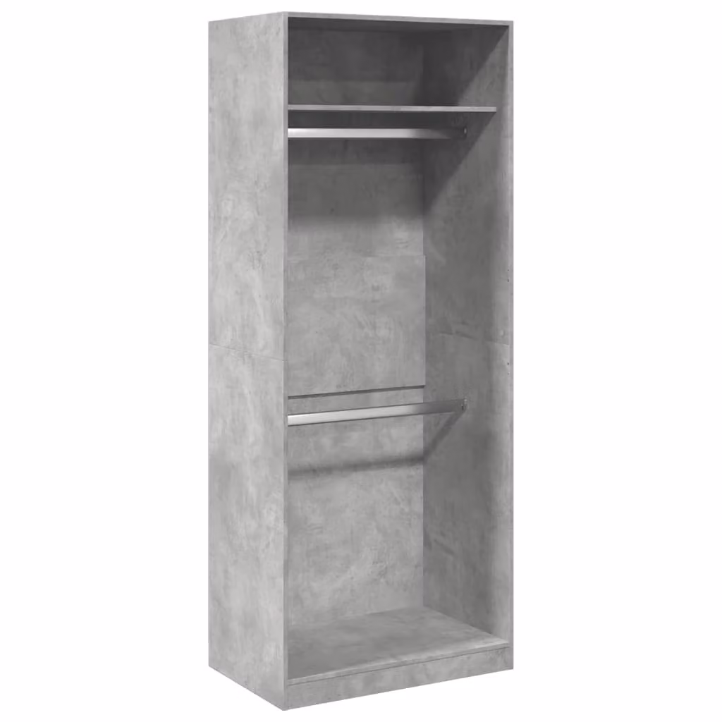 Armadio Grigio Cemento 80x50x200 cm in Legno Multistrato