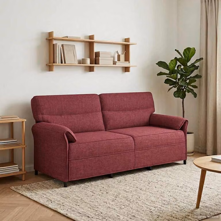 Divano moderno vidaXL rivestito in tessuto con struttura in metallo e imbottitura in schiuma, disponibile in nero o rosso