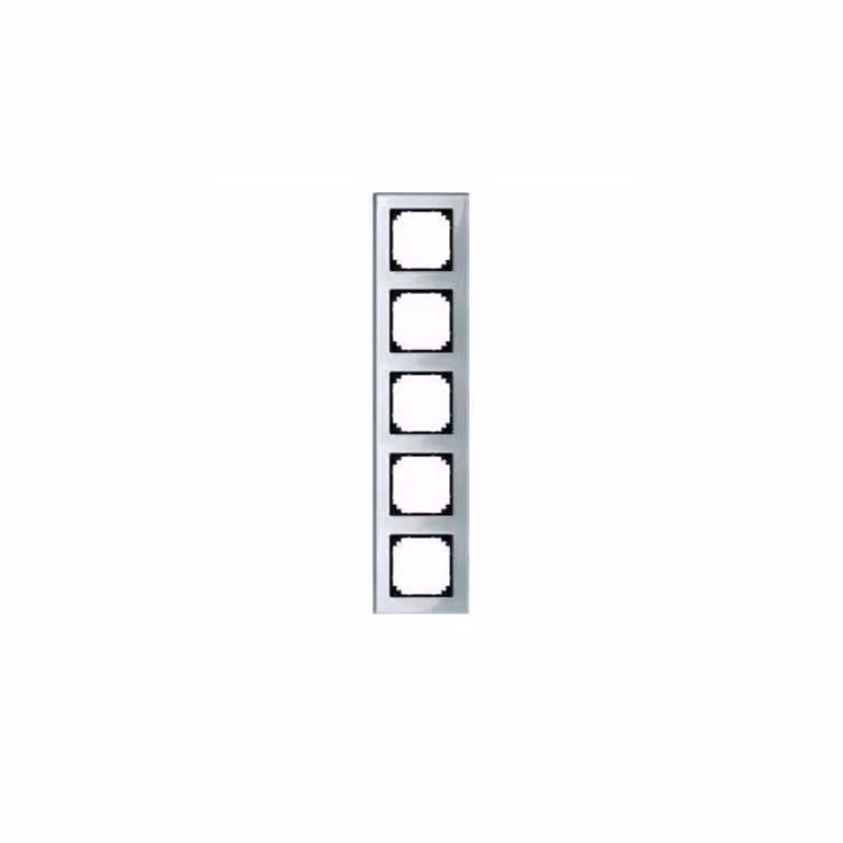 Cornice in vetro vero M-PLAN, a 5 ante, argento diamante