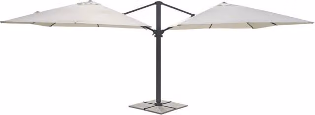 Ombrellone doppio MOIA SPA con fusto in alluminio antracite e copertura in poliestere beige, L/P: 3 x 3 m, H: 2,60 m