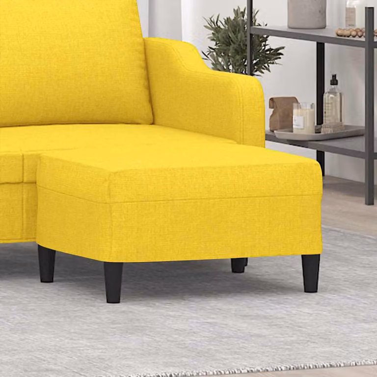 Poggiapiedi vidaXL in tessuto giallo chiaro, L 70 x P 55 x H 41 cm