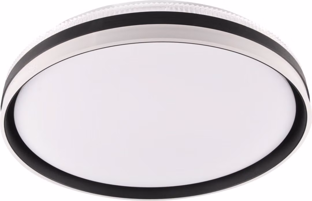 Plafoniera LED rotonda con telecomando BARBARA bianco e nero 72W, tonalità di bianco 8000 lm, materiale plastico, dimensioni: 8,5 x 48,5 x 48,5 cm, IP44, Polux