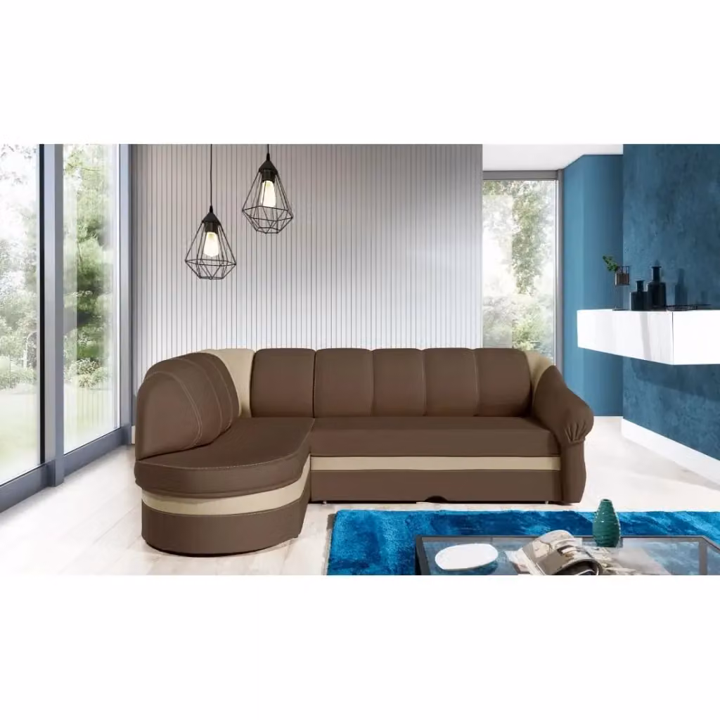 Divano angolare sinistro convertibile BENANA MEUBLORAMA marrone con contenitore L/P/H: 250 x 180 x 85 cm – 2