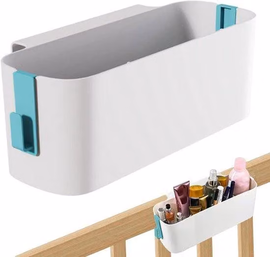Allecto Premium - Organizer da letto da appendere con 2 ganci rimovibili - Verde - Per libri e riviste - A casa e in ufficio - Pratica borsa portaoggetti