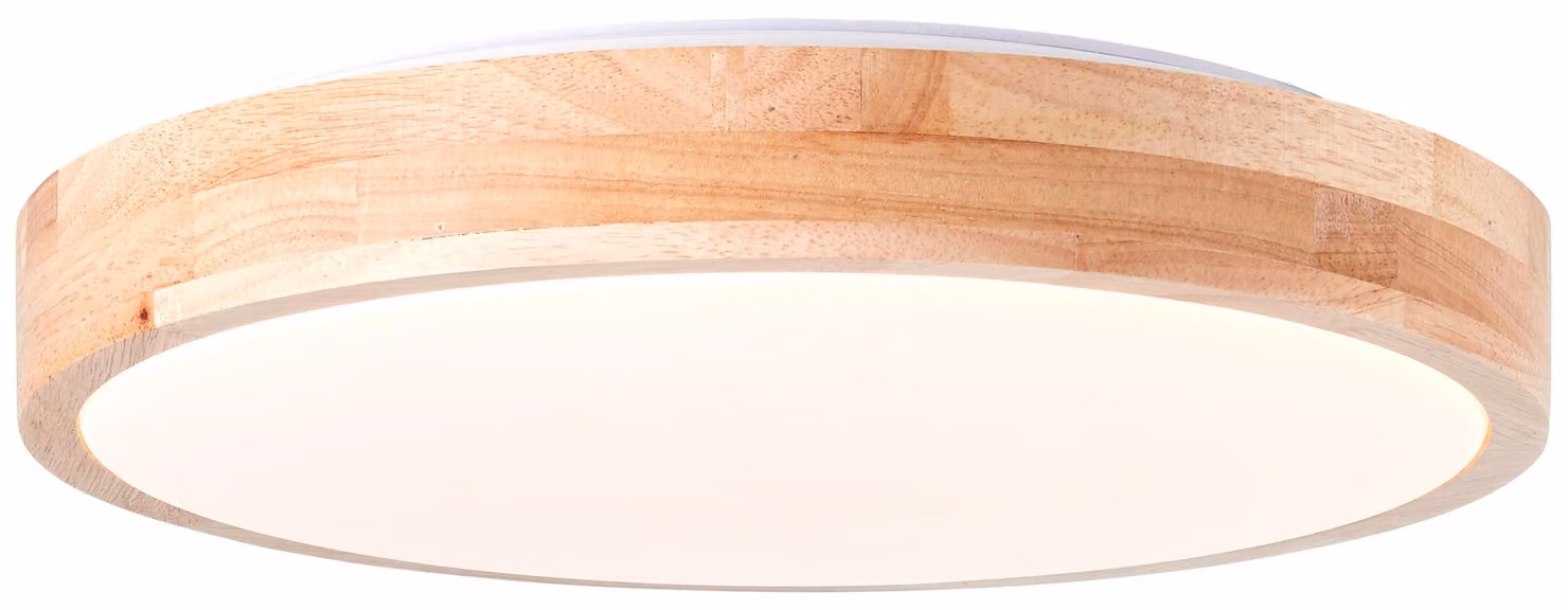 Plafoniera LED Brilliant Plafoniera LED Slimline da parete e da soffitto, 35 cm, 2400 lm, 3000 K, legno chiaro/bianco