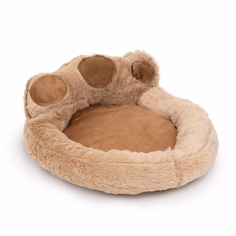Lettino per cani a forma di zampa Yummie - Taglia L (68 x 62 cm) - Marrone chiaro/marrone