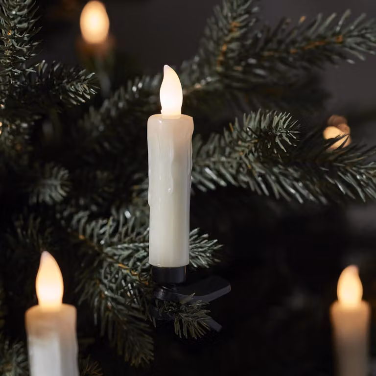 Set di 10 candele a LED per albero di Natale, wireless, dimmerabili, con telecomando