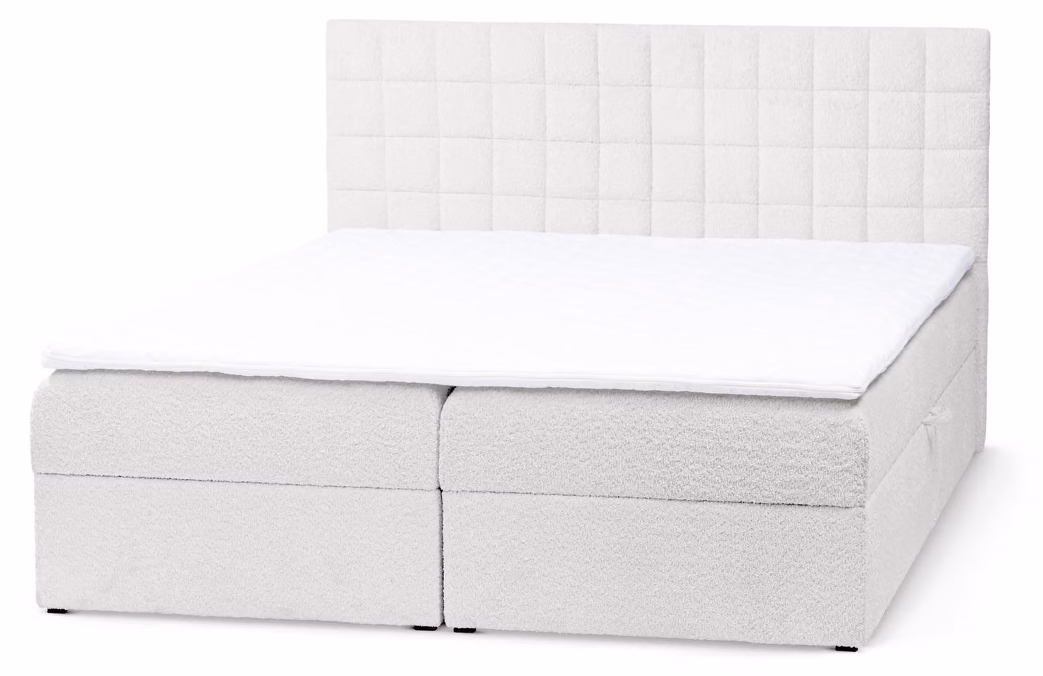 Letto con rete a molle Laky, colore bianco, dimensioni 200 x 200 cm