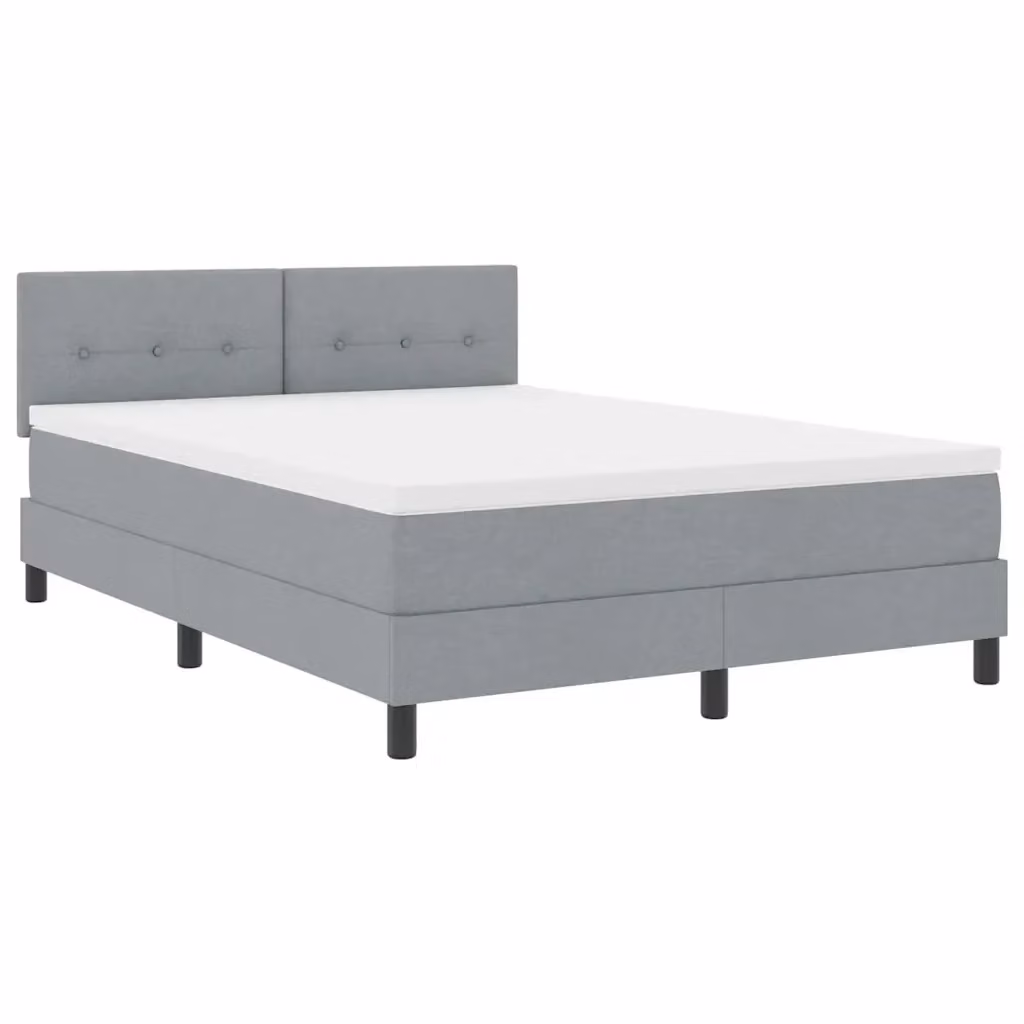vidaXL Letto a molle con materasso Grigio, L/P/H: 140 x 190 x 88 cm – 2