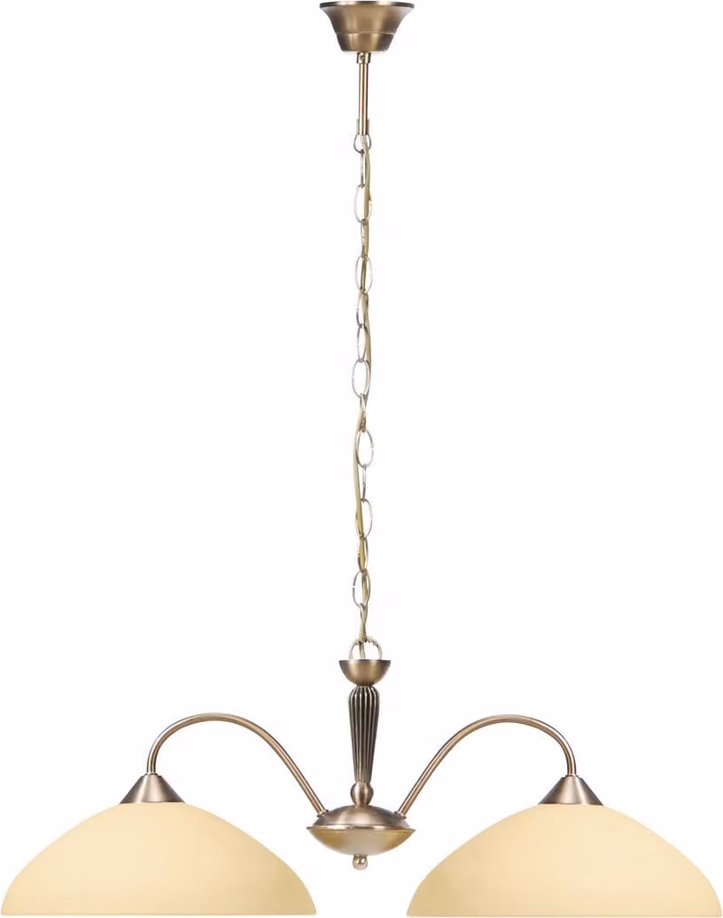 Rabalux 8177 Lampadario 2 spot Regina, E27, bronzo-argento-crema, classico, 69cm