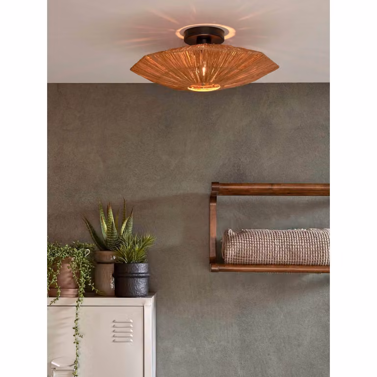GOOD&MOJO - Lampada da soffitto Panama - Marrone - 45x45x5cm