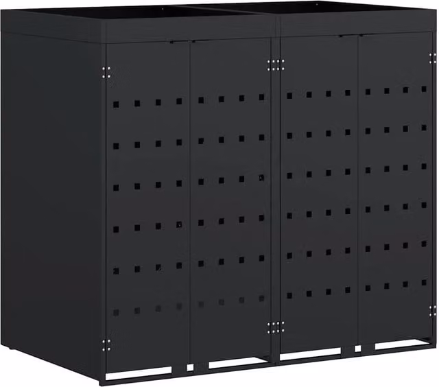 Contenitore per Rifiuti per 2 Bidoni Nero 136 x 77,5 x 121,5 cm CFW9947642