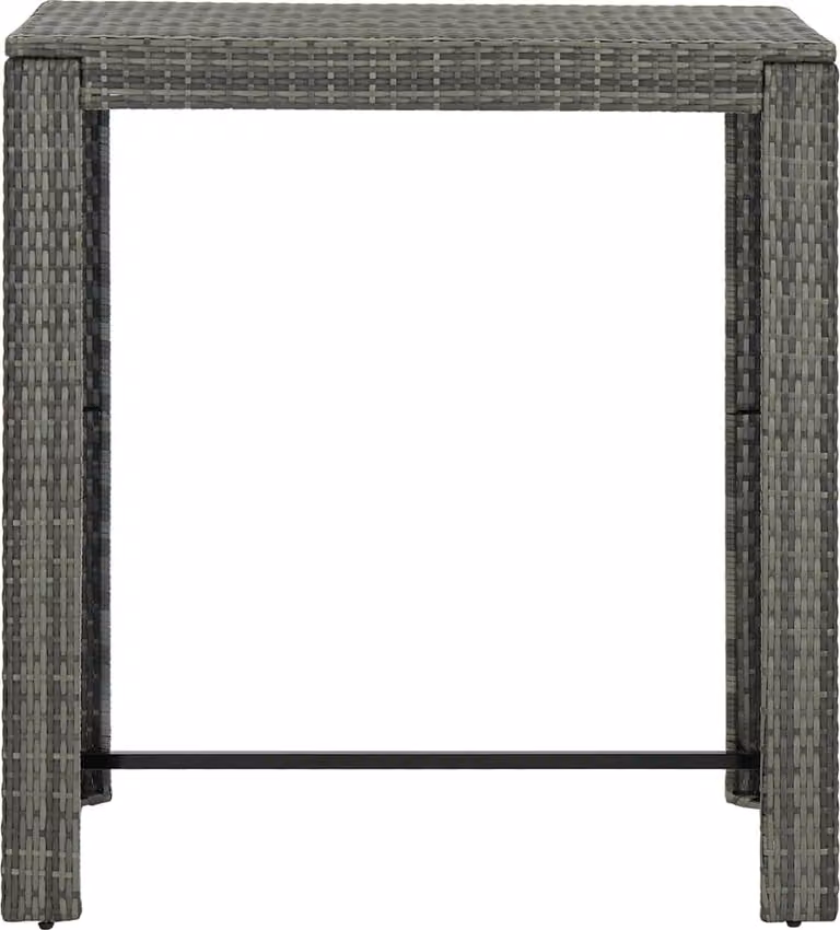 Tavolo da Bar da Giardino Grigio 100x60,5x110,5 cm Polyrattan