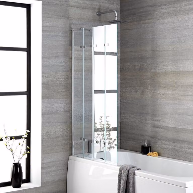 Parete Vasca da Bagno 1490 x mm  Vetro Temperato 6mm di Sicurezza Cabina Doccia