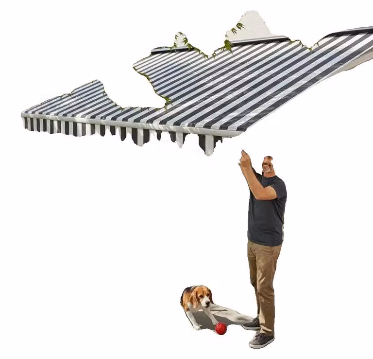 Tende da sole, realizzate in poliestere resistente ai raggi UV e all'acqua, dimensioni 3m x 2,5m, adatte per terrazze da giardino, facili da installare, resistenti alle intemperie