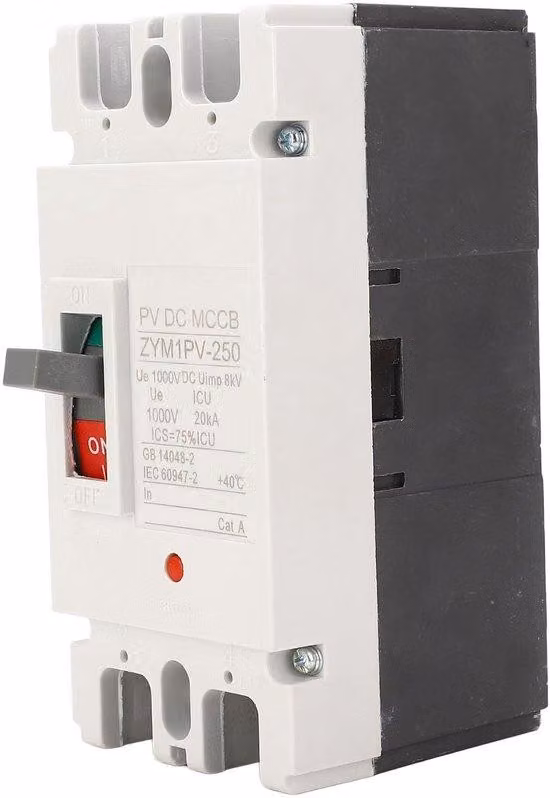 Interruttori di protezione elettrici da 200A - Corpo in plastica stampata - Corrente continua 1000 V - Capacità di interruzione nominale 20kA - Contatti in lega d'argento - Materiale plastico termoindurente - Interruttore di sicurezza