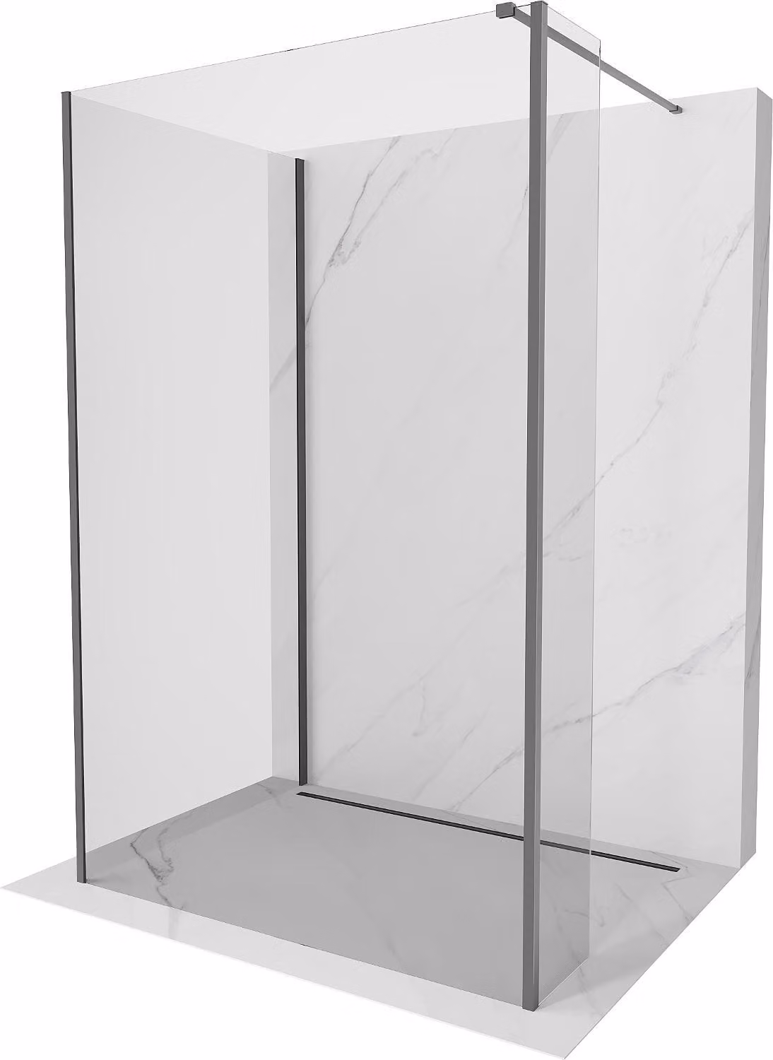 Mexen Kioto pannello doccia Walk-in 140 x 110 x 40 cm, trasparente, gun metal - 800-140-110-221-95-00-040