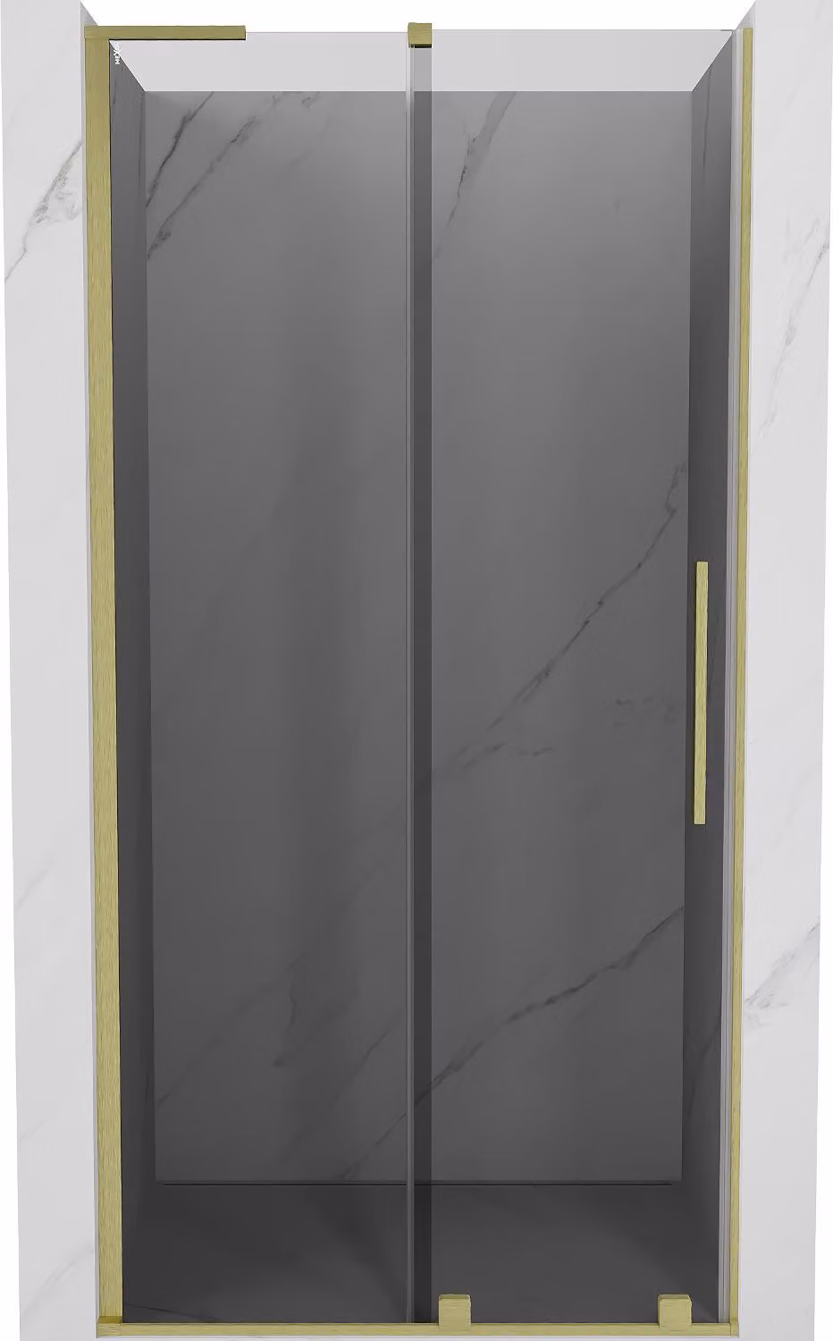 Mexen Velar L porta doccia scorrevole 110 cm, grafite, oro spazzolato - 871-110-003-41-55