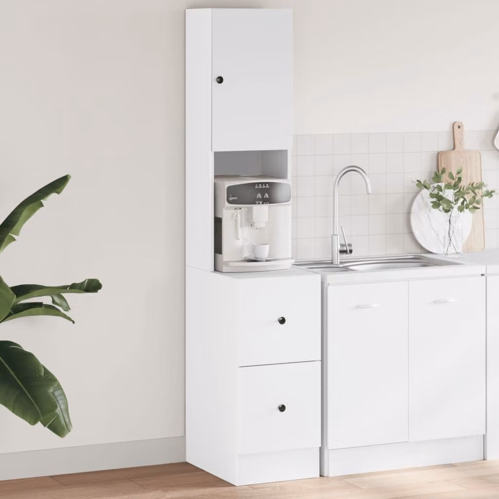 Mobile da cucina moderno vidaXL bianco con ante a battente e ripiani interni L/P/H: 35 x 50 x 180 cm