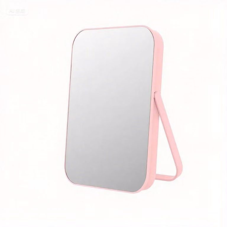 Specchio da trucco portatile con supporto pieghevole, rotazione di 90°, dimensioni 30,5x18 cm