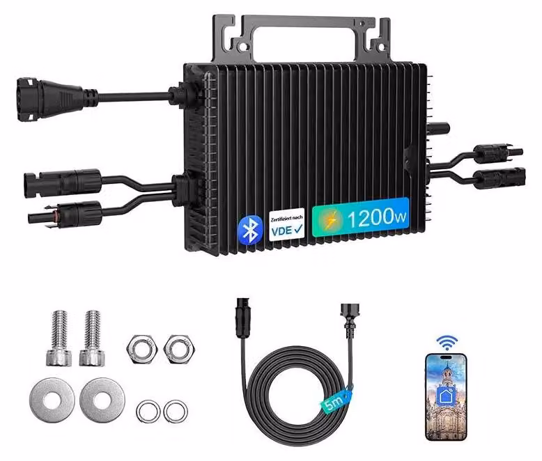 Microinverter, connettività Wi-Fi, alta efficienza, 1200W, 230V, 16-60V