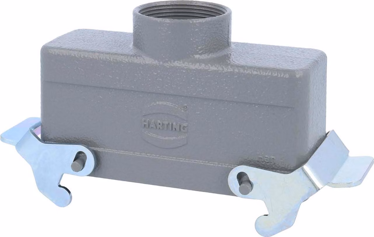HARTING Han 24B Custodia a manicotto bassa, 1xPG29 uscita cavo diritta, con 2 staffe trasversali Vite PG29 Area di serraggio