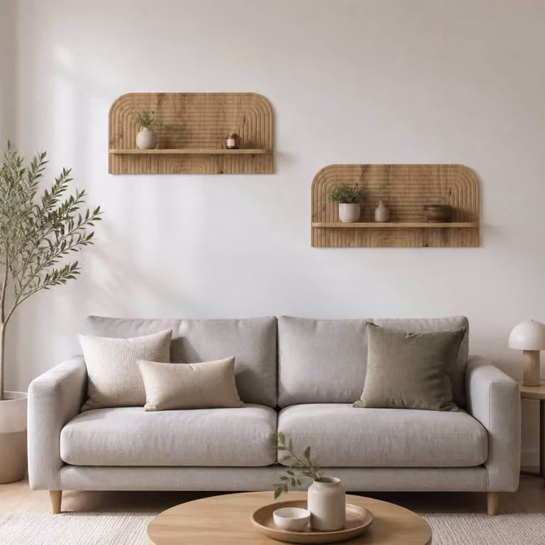 Set di 2 scaffali da parete vidaXL in legno rovere marrone con design minimalista