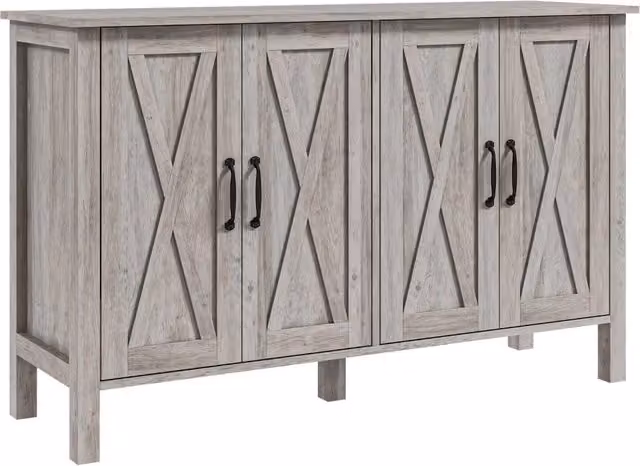 Credenza in stile rustico Giordanoshop in MDF laccato grigio L: 120 cm, P: 37 cm, H: 75 cm – 1