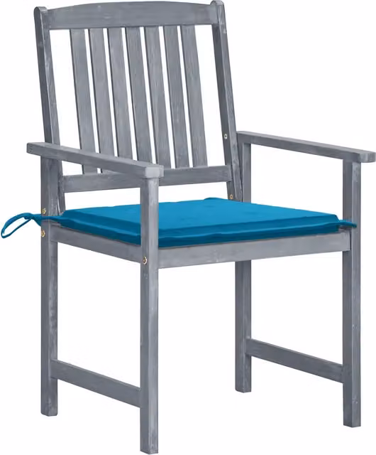 Sedie da Giardino con Cuscini 8 pz in Massello di Acacia Grigie 3078226