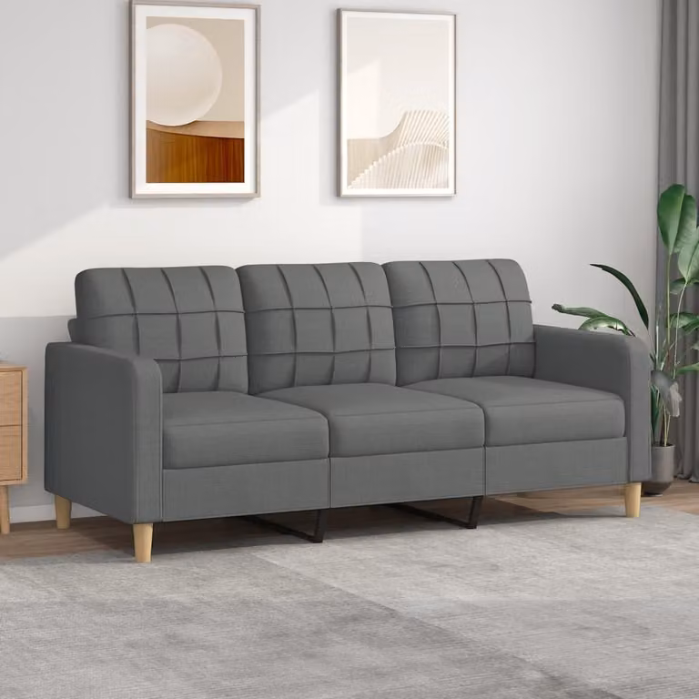 Maison Exclusive - Divano a 3 posti grigio scuro 180 cm tessuto