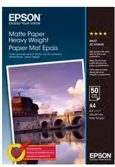 Carta fotografica Epson Matte Paper Heavy Weight A4 bianca, 50 pezzi, C13S041256