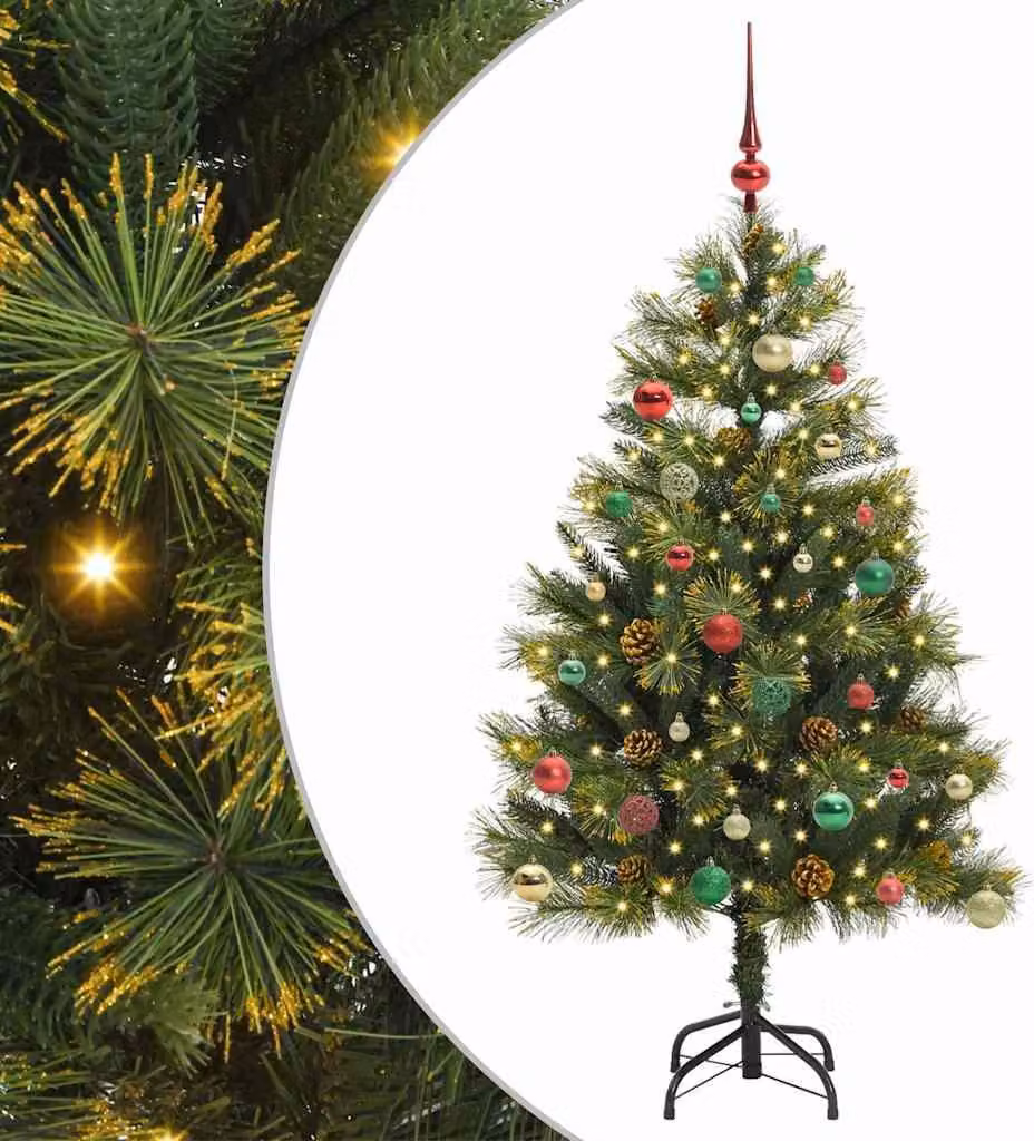 Albero di Natale artificiale pieghevole con coni Verde 150 cm