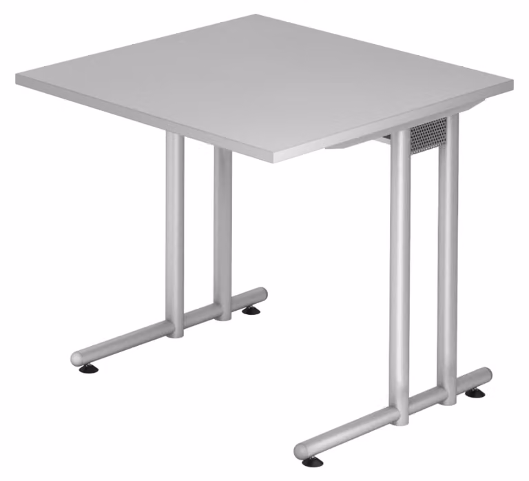 bümö Scrivania Serie-N - Dimensioni: 80 x 80 cm, Decorazione: Grigio
