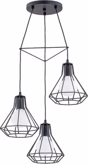 Lampada a sospensione KORD nera 3xE27x15W in metallo, dimensioni: 90x45x45 cm, IP20, Alfa
