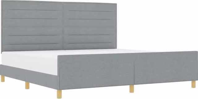 Letto matrimoniale | Letto per adulti | Struttura del letto Grigio chiaro 200 x 200 cm Tessuto