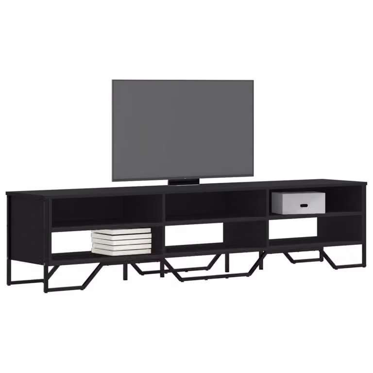vidaXL Mobile Porta TV Moderno Nero in Legno e Metallo L: 180 cm, P: 34 cm, H: 41 cm