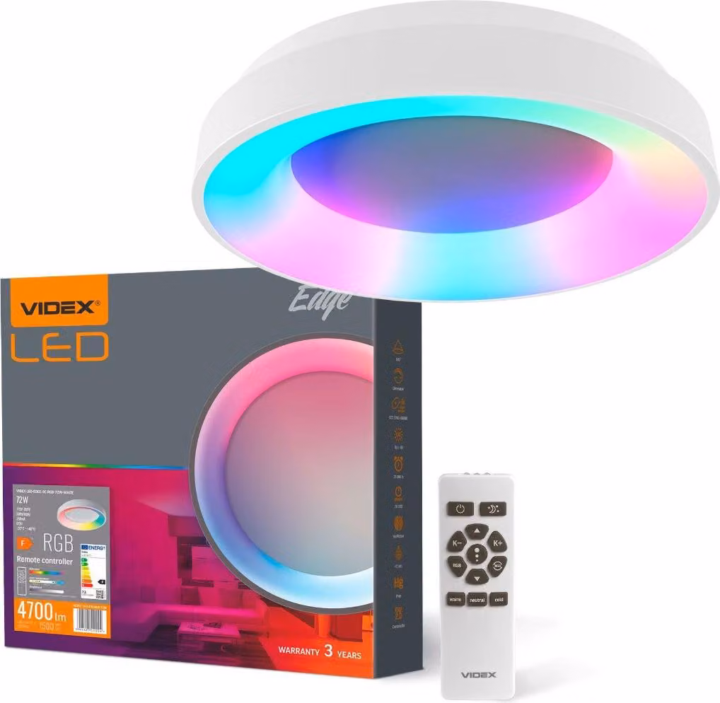 Plafondiera Led Lampada Da Soffitto Rotonda Bianca Colore Variabile Colori Rgb 72W + Telecomando