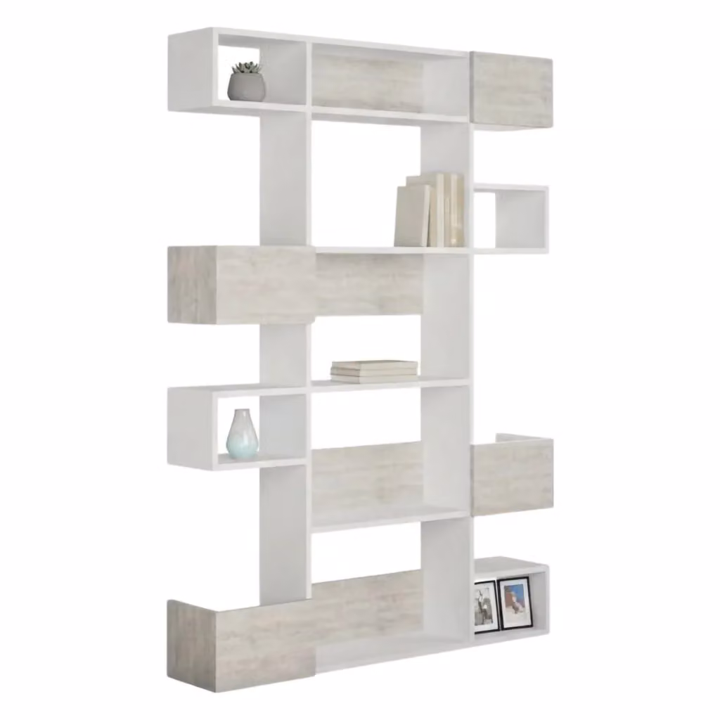 Libreria Sally DMORA con 7 Ripiani, Moderna, Bianca, L 120 cm x P 20 cm x H 171 cm – 2