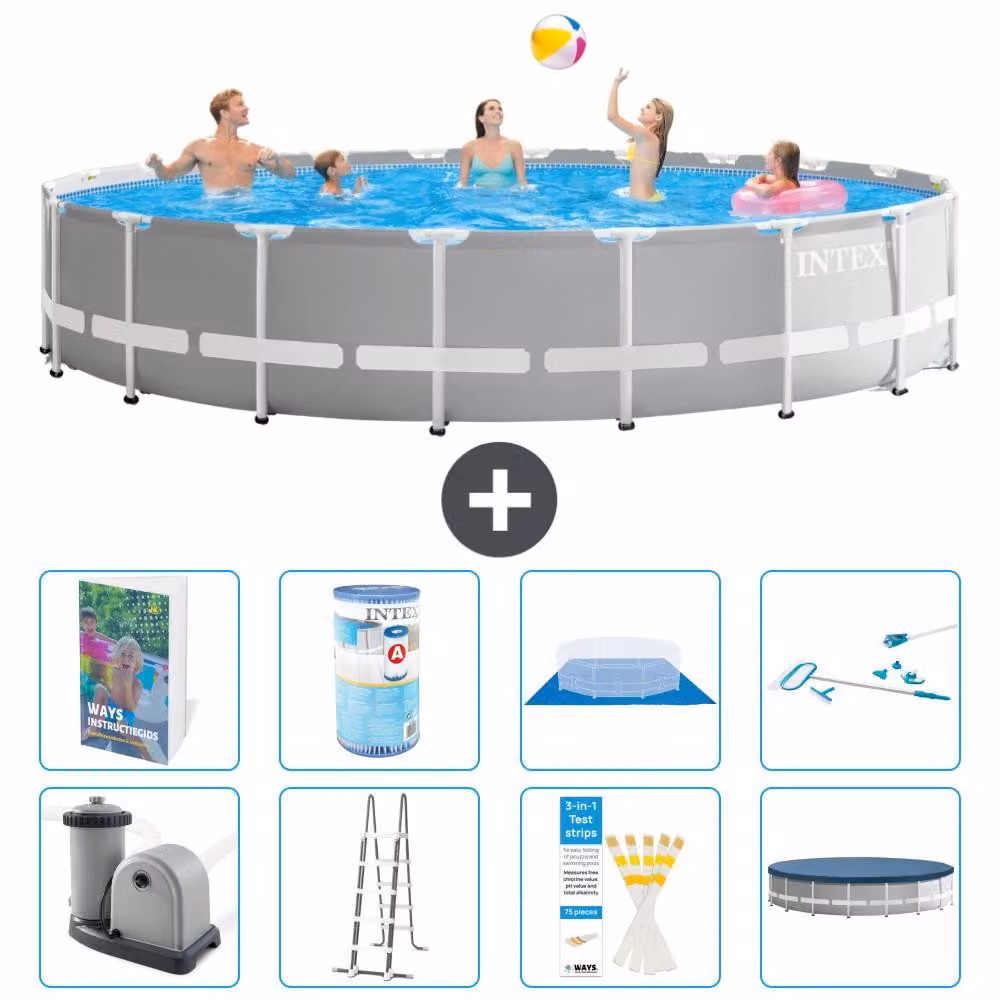 Struttura per piscina a forma di prisma - 610x132 cm - composta da 7 elementi - modello S542