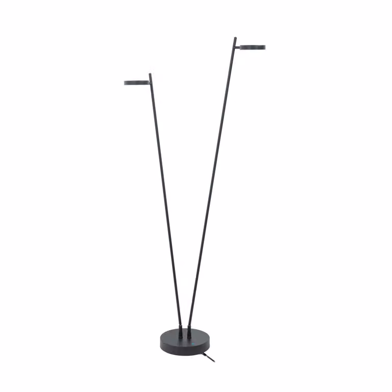 HighLight Lampada da terra a LED Round Move, dimmerabile, Nero, Soggiorno / Sala da pranzo, Metallo, Moderno, Lampada LED da terra