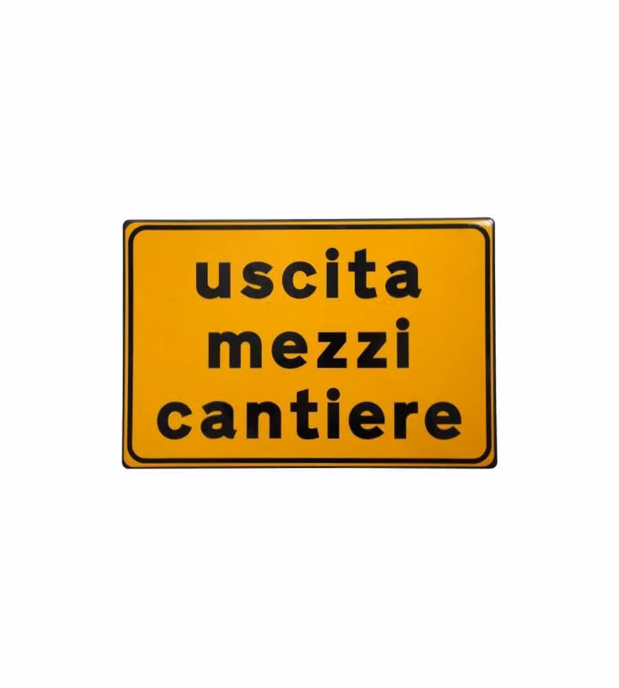 Cartello Stradale Uscita Mezzi Cantiere         3G