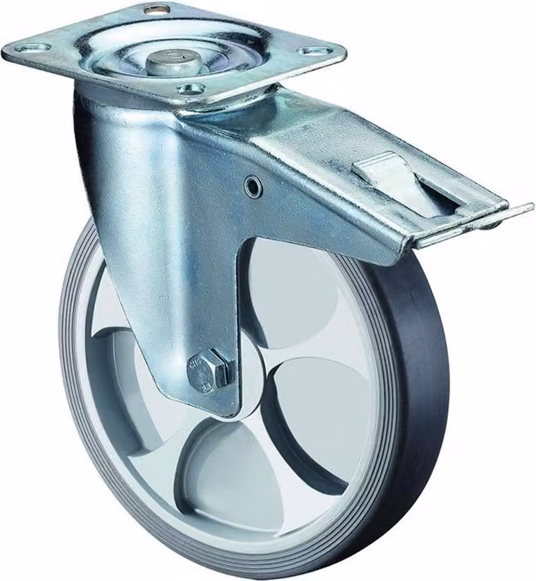 BS ROLLEN ruota girevole 125 mm, con ruota fissa in TPE, portata 120 kg