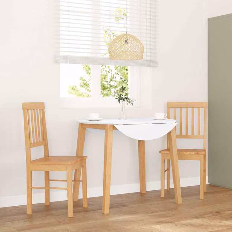 Set di 2 sedie da pranzo vidaXL in legno di Hevea massello marrone naturale L: 44,5 cm, P: 42,5 cm, H: 90 cm