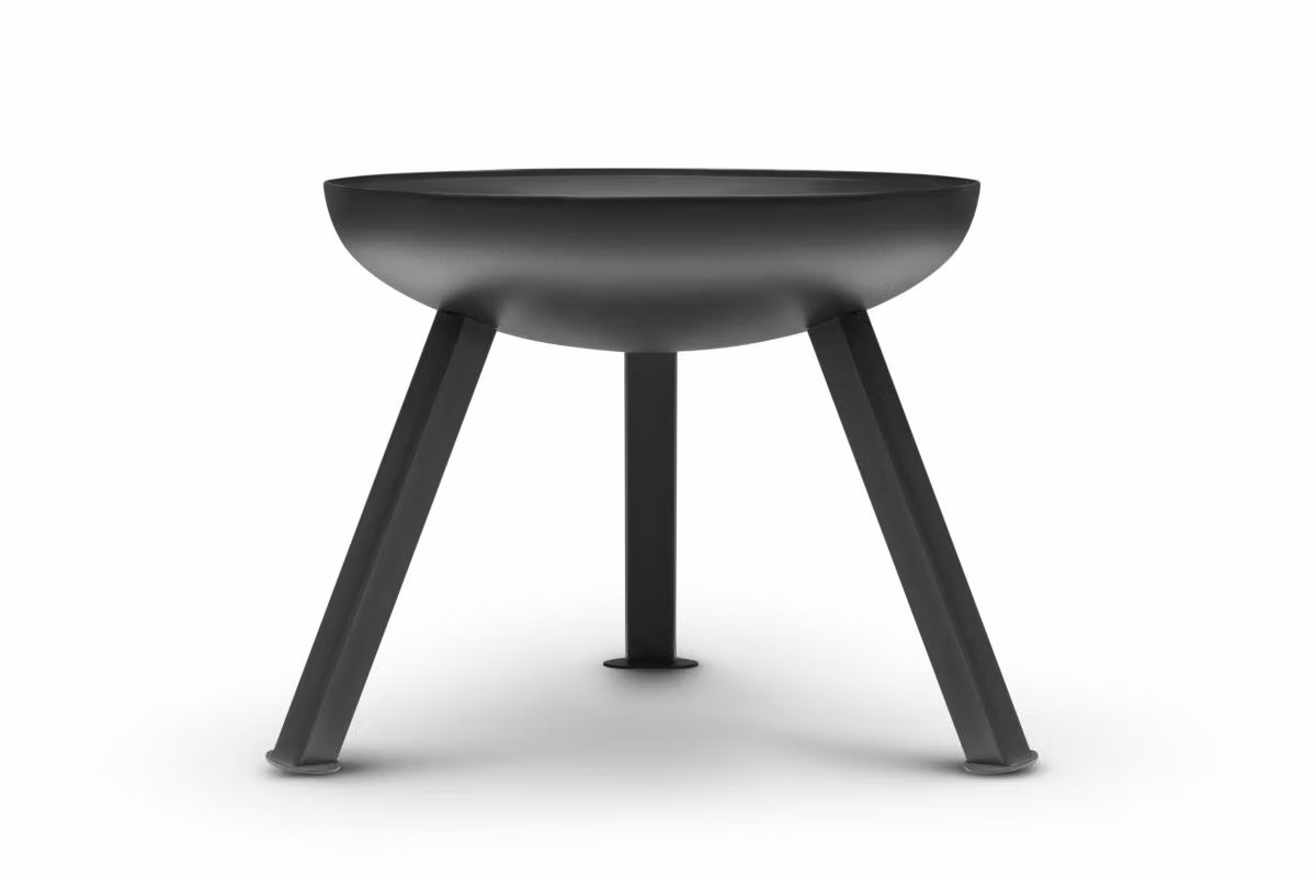 TheFavilla bomba di fuoco in acciaio nero (2,5 mm, verniciato a polvere) Pozzetto per giardino e terrazza, Ø 48 cm - 7 KG- Resistente alle intemperie