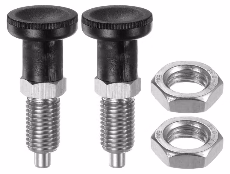 Pistone a molla, filettatura M12x1,5, diametro 6 mm, acciaio inossidabile, confezione da 2 pezzi